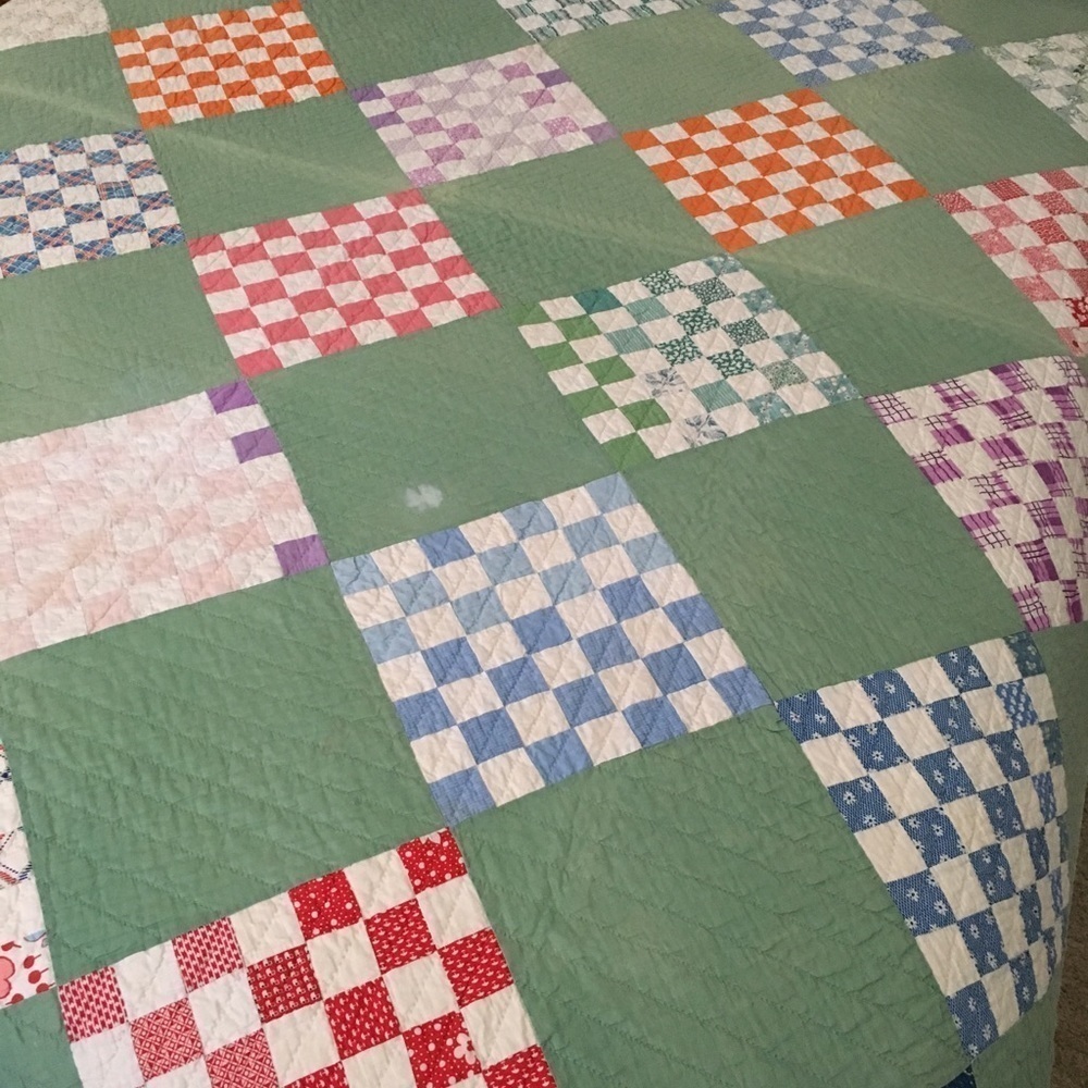 Antique Vintage Quilt Handmade Hand Quilted - Picture 3 of 8